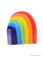 Wooden Arch Shaped Rainbow Stacker for Kids Play