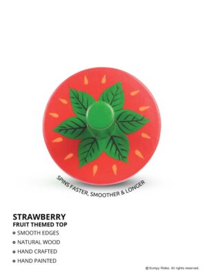 Strawberry Fruit themed Wooden Spinning Tops