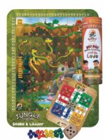 Jungle Themed Ludo Snake and Ladder Board Game for Kids - Fabric Printed | First Time In India