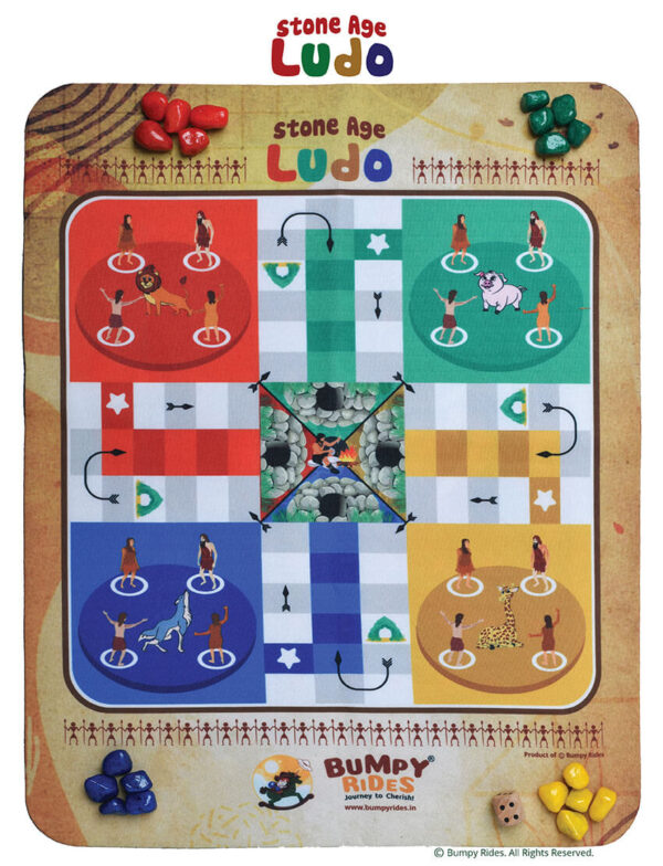 Jungle Themed Ludo Snake and Ladder Board Game for Kids - Fabric Printed | First Time In India