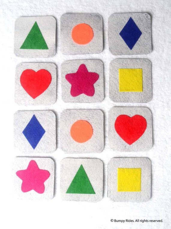 Shape & Color Recognition Memory Game Activity for Toddlers and Preschoolers