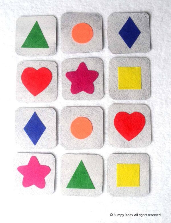 Shape & Color Recognition Memory Game Activity for Toddlers and Preschoolers