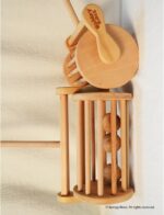 Wooden Rattling Push Wheel Walker Toy for Toddlers |  Wooden Rolling Push-Pull Wheeler