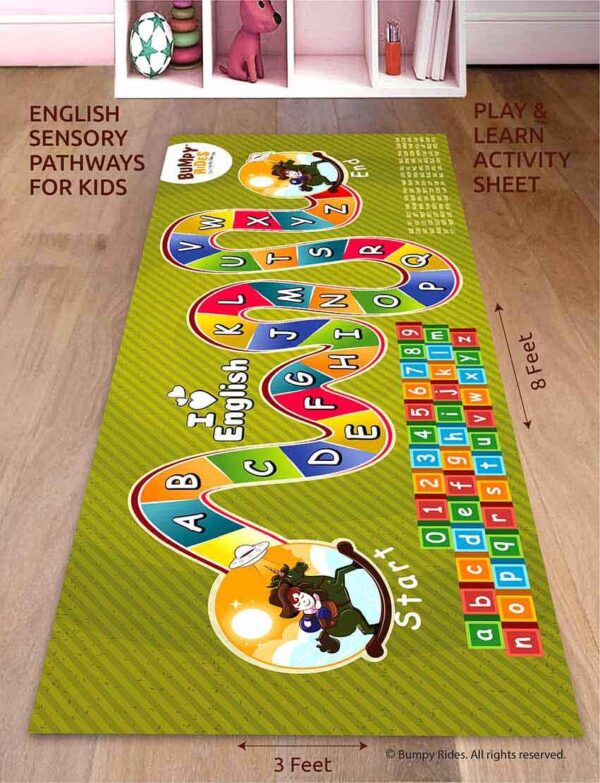 Hopscotch English Sensory Pathways (Learn while Play) | 8x3 Feet | Highly Durable