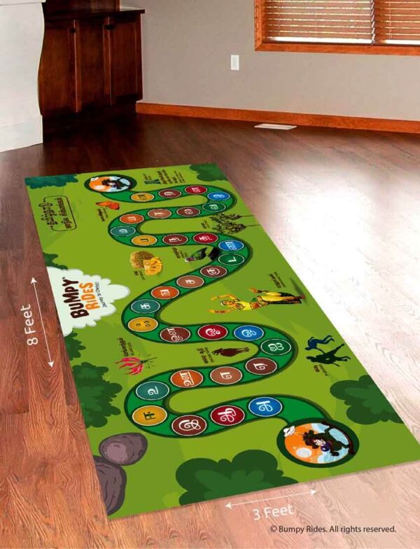 Hopscotch Tamil Sensory Pathways  (Learn while Play) | 8x3 Feet | Finest Quality Print | Highly Durable