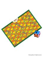 Bumpy Rides Fabric Printed Snake and Ladder Game with Tasks and Activities for Kids