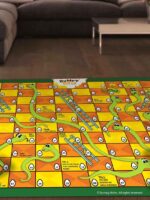 Bumpy Rides Fabric Printed Snake and Ladder Game with Tasks and Activities for Kids