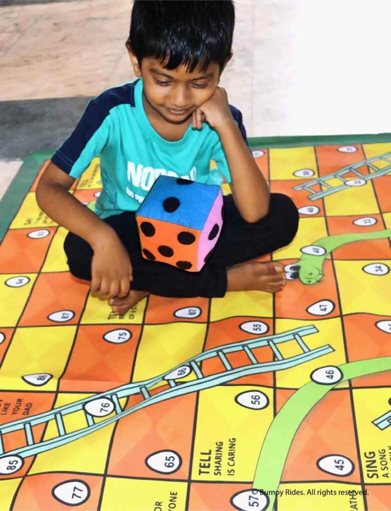 Fabric Printed snake and ladder game for kids
