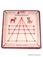 Fabric Printed Goats & Tigers | Aadu Puli Attam | Puli Meka | Aadu Huli Aata | Ashta Chamma | Dhayam | Pachisi | Strategy Board Games (2 in 1)