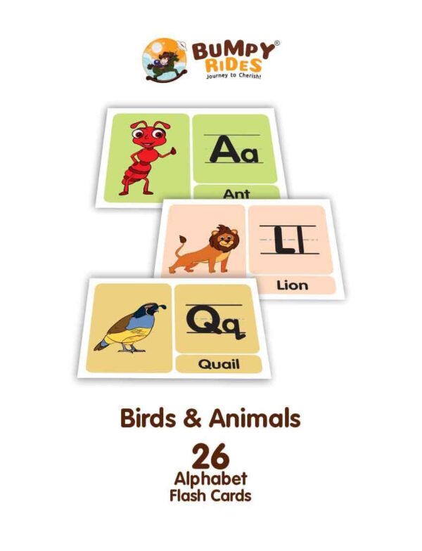 Bumpy Rides Flash Cards - Birds & Animals (Montessori Learning Activity)