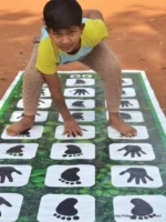 Hand and Feet Hopscotch Game for Kids | 8x3 Feet | Colourful Printing | Highly Durable