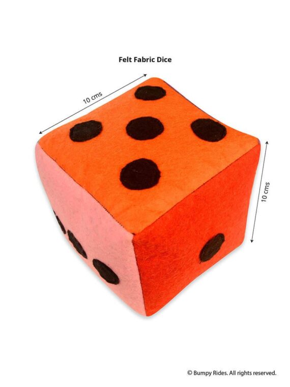 Colorful & Large Felt Fabric Dice (10x10cms) - Soft & Spongy Dice for Indoor & Outdoor Play