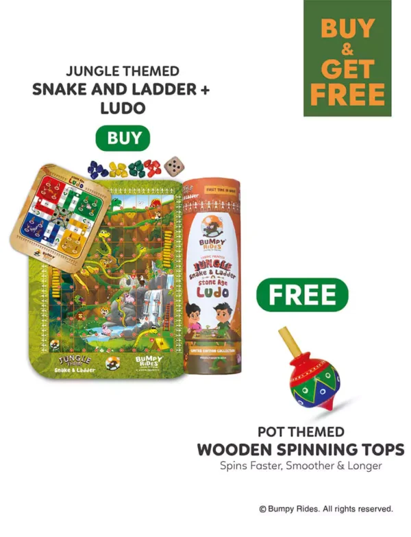 Buy & Get Free [ Buy Jungle Ludo Snake & Ladder Game. Get FREE Spinning Top ]