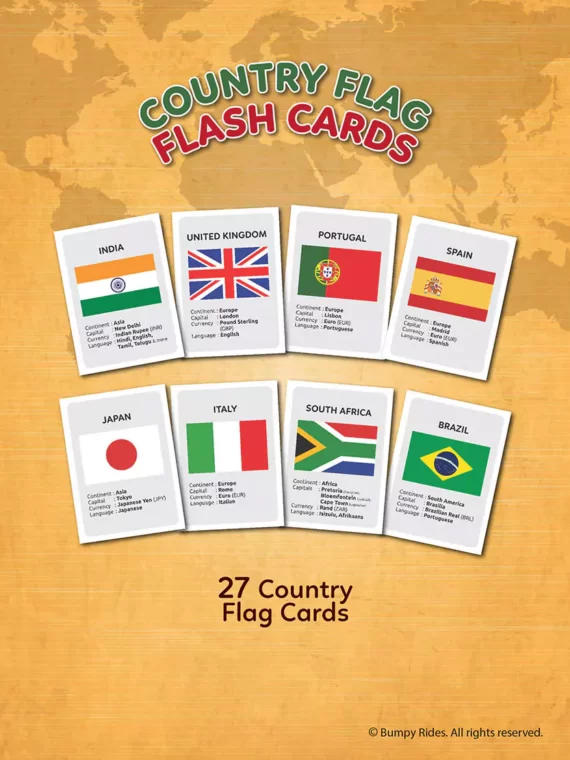 Country Flags Flash Cards for Kids