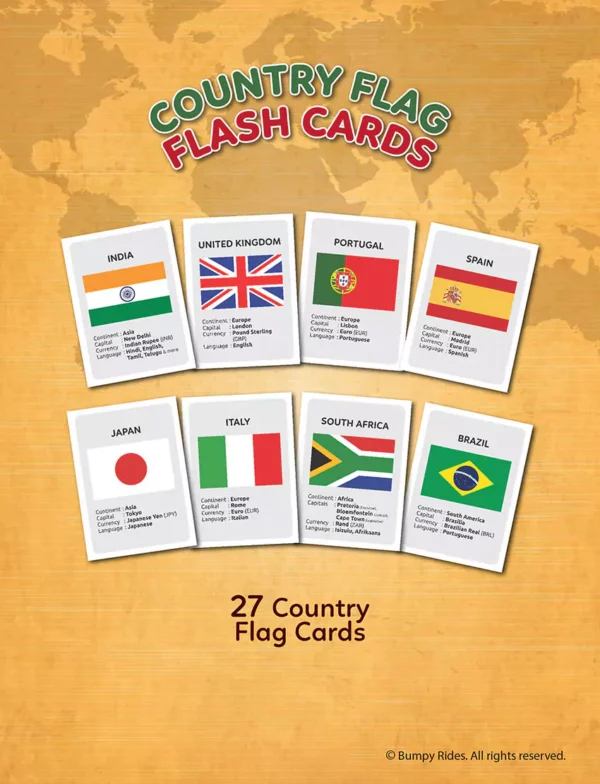 Country Flags Flash Cards for Kids