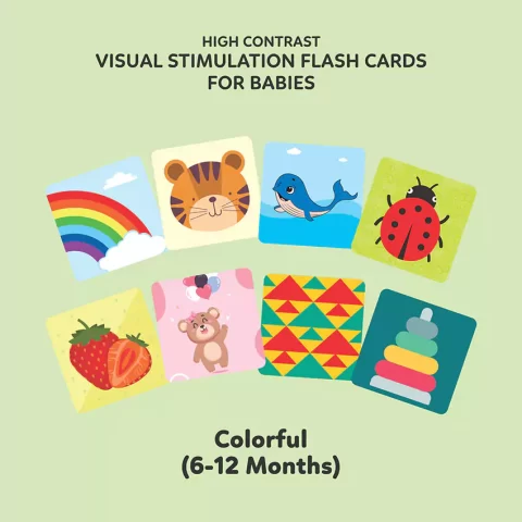 Baby Visual Stimulation Cards for 6 to 12 Month Babies (6 Cards F&B)