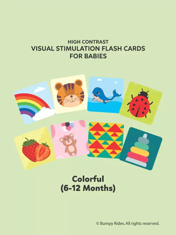 Baby Visual Stimulation Cards for 6 to 12 Month Babies (12 Cards)