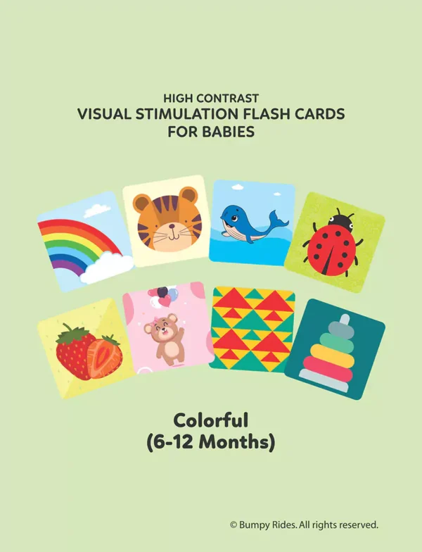 Baby Visual Stimulation Cards for 6 to 12 Month Babies (6 Cards F&B)