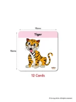 Animal Themed Large Size Flashcards for Kids (15x15 cms) - 12 Cards